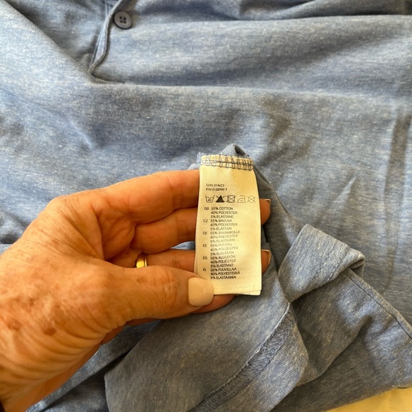 H&M Men’s Blue Polo Shirt Soft Cotton Blend Size Medium - Picture 4 of 5